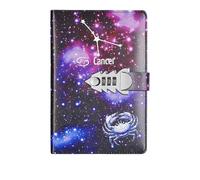 DASJKDI Journal A5 Twelve Constellations Notebook With Lock Diary Journal Office Notepad Line Agenda Planner Magic Note Book Sketchbook Plan DIY(Color 9)