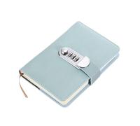 DASJKDI Journal A6 Diary With Lock Journal Cute Journaling Leather Notebook 128Pages Pen Slot Card Waterproof(Blue)