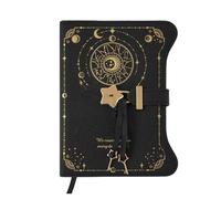DASJKDI Journal Business With Love Lock Keys Diary Notebook B6 Size PU Leather Notepad 360 Pages Cute School Office Supplies(Black)