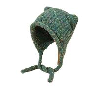 DASJKDI Knitted Beanies Hat Versatile Wool Bonnet Ear Protector Girl Loose Big Head Circumference Winter Warm Cap for Women Cold Weather(Green)