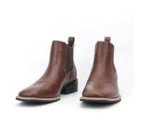 DASJKDI Men's Cowboy Boots Square Toe And Naked Casual Retro Brown(41)