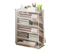 DASJKDI Newspaper Rack Book and Newspaper Storage Rack To Floor Mobile Wheeled Magazine Racks Holder Organizing Display Shelves Simple Bookcase(Immovable white)