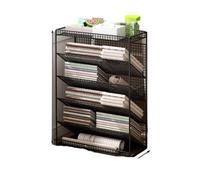 DASJKDI Newspaper Rack Book and Newspaper Storage Rack To Floor Mobile Wheeled Magazine Racks Holder Organizing Display Shelves Simple Bookcase(Immovable black)