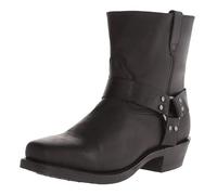 DASJKDI Retro Cowboy Boots Men Mid Calf Mixed Gender Leather Man Slip On Shoes Winter Knight Booties Size 48(Black,8)