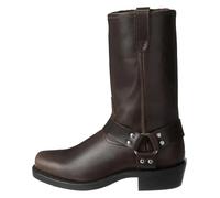 DASJKDI Retro Cowboy Boots Men Mid Calf Pu Leather Man Slip On Shoes Winter Knight Booties Plus Size 39-48(Dark Brown,39)