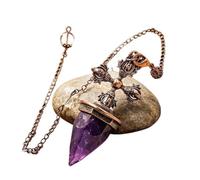 DASJKDI Stone Rock Crystal Pendulum Cross Gem Stone Pendant