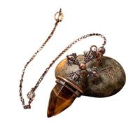 DASJKDI Stone Rock Crystal Pendulum Cross Gem Stone Pendant