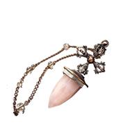 DASJKDI Stone Rock Crystal Pendulum Cross Gem Stone Pendant