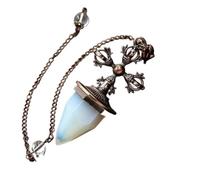 DASJKDI Stone Rock Crystal Pendulum Cross Gem Stone Pendant