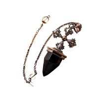 DASJKDI Stone Rock Crystal Pendulum Cross Gem Stone Pendant