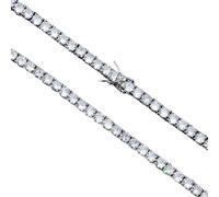 DASJKDI Tennis Bracelet Iced Out Diamond Star Chain Bling White Gold Plated Jewelry Women Men for parties & gatherings
