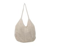 DASJKDI Women Knitting Shoulder Bag Large Capacity Underarm Solid Crochet Tote Handbag Summer Mesh Beach for Summer Holiday(Beige)