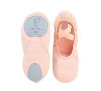 DASJKDI Women's Girls Ballet Shoes Flats Stretch Canvas Split Soft Sole Elastic Fabric(Beige,30)
