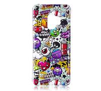 DasKAn Luminous Silicone Case for Samsung Galaxy S9, Fluorescent Light in the Dark Funny Graffiti Colourful Pattern Soft Rubber Back Case