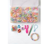 DasKid 1200+ Loom Band Starter Kit - Glow in Dark Rubber Loom Bands kit with Charms, Hooks, S-Clips, and Storage Box, DIY Bracelet Making Set for Kids Arts & Crafts - Fun Gift for Girls & Boys