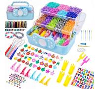 DasKid 17000+ Loom Bands Kit - 40 Vibrant Colors Loom Bands - Rubber Bands Bracelet Making Kit with A,B,C Beads, S Hooks and Tools with Storage Box - DIY Arts & Crafts Gift for Girls & Boys