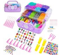 DasKid 17000+ Loom Bands Kit - 40 Vibrant Colors Loom Bands - Rubber Bands Bracelet Making Kit with A,B,C Beads, S Hooks and Tools with Storage Box - DIY Arts & Crafts Easter Gift for Girls & Boys