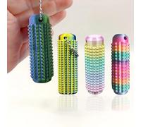 Daskid 4-Pack Fidget Keyring Set | Colorful Little Ouchies | Stress Relief Toys for Adults | Portable Fidget Toy Keychains for Anxiety, Focus, Office Desk, Sensory Play, Novelty Gift for Friends