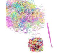 DasKid 600+ Glow in Dark Loom Bands Refill - Soft Glow Effect with Tool and Colorful Connectors Art Craft Refills for DIY Bracelet Making Refill Kit (600+)