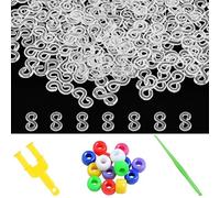 DasKid 600 Transparent S Clips with Y Loom & Crochet Hook, Pony Beads Craft Set for Loom Band Bracelet Making, DIY Jewellery & Accessories Refills Kit (Transparent)