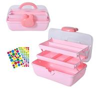 DasKid Craft Storage Box with Handle, 3 Layer Multipurpose Storage Box With Compartments - Organiser Box - For Jewelry Cosmetics Craft - Beauty - Sewing and Medicine Storage (Bear Shape) (Bear Shape)