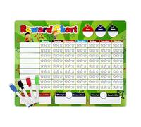 Daskid Reusable Sticker Behavior Reward Chore Chart 17"x13" | Dry Erase Responsibility Tracker for One or Multiple Kids, Toddlers & Teens | Flexible Magnetic Board for Home Learning & Motivation