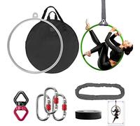 DASKING Aerial Hoop 85cm/90cm Lyra Hoop Set Fully Strength Tested 500LBS Single Point Circus Acrobatics Aerial Arts Fitness Equipment Dance Yoga Ring Hoops Kit With Accessories and Storage Bag