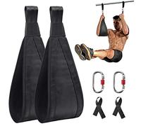 DASKING Hanging Ab Straps for Pull Up Bar, Pair Thick Padded Arm Ab Slings Straps with 2 Carabiners for Pullup Bar Core Strength Training Systems Home Gym Training Equipment
