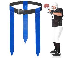 DASKING Tag Rugby Belts with 3 Flags - 130cm Adjustable Flag Rugby/Flag Football Belts for Kids, Youth & Adults - Durable Football Accessories for Coaching, Schools & Family Games