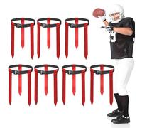 DASKING Tag Rugby Belts with 3 Flags 7pack - 130cm Adjustable Flag Rugby/Flag Football Belts for Kids, Youth & Adults - Durable Football Accessories for Coaching, Schools & Family Games