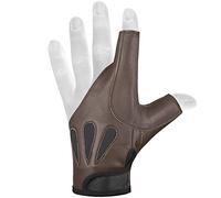 Daskz American Bow Glove One Finger Shooting Left hand Gloves- Professional Leather Archery hunting Gloves for Adults (Dark Brown, XS)