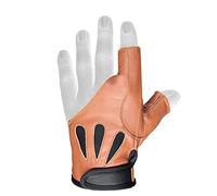 Daskz American Bow Glove One Finger Shooting Left hand Gloves- Professional Leather Archery hunting Gloves for Adults (Brown, XS)