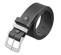 Daskz Leathers Black or Brown plain Leather Belt - 100% Genuine Leather, Heavy-Duty Silver Buckle, Gift Box Option - Unisex