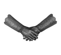 Daskz Leathers Premium Full-Grain Leather Long Cuff Gloves - Stage, Band & Performance Wear - Black, White & Dark Brown (Black, Large)