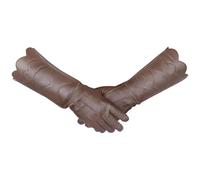 Daskz Leathers Premium Full-Grain Leather Long Cuff Gloves - Stage, Band & Performance Wear - Black, White & Dark Brown (Dark Brown, Large)
