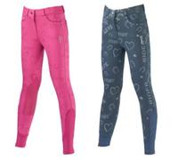 DASLO GIRL TROUSERS WITH PRINT AND RHINESTONE