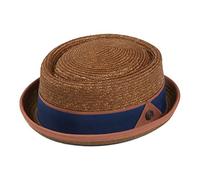 DASMARCA Men's Women's Summer Retro Dapper Straw Porkpie Pork Pie Hat - Oscar Bronze M