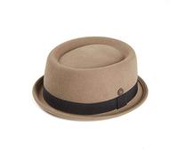 DASMARCA Mens Wool Felt Skimpy Brim Gatsby Rudeboy Pork Pie Porkpie Hat - Khaki L