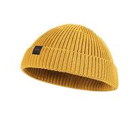 DASMINI Fisherman Beanie Hats Men Women Knitted Trawler Skull Cap Watch Cap Spring Autumn Short Hats, (Cotton)-Mustard-m, 56-58