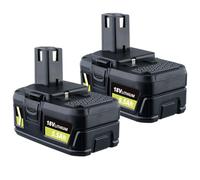 DASNITE 2-Pack 5.5Ah 18V Lithium-Ion Replacement for Ryobi 18V Battery & Tools P108 P102 P103 P104 P105 P107 P109 P122 with Extended Runtime and LED Power Indicator