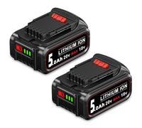 DASNITE 2Packs 5.0Ah 18V Replacement for Dewalt Battery 18V Li-ion Compatible with DEWALT Battery DCB200 DCB180 DCB184 DCB204 DCB206 DCB201 DCB200-2 Series Cordless Tools with LED Indicator