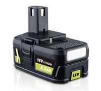 DASNITE P108 18V 5.5Ah Remplacement for Ryobi Battery 18V Lithium-ion Compatible with Ryobi 18V Battery P102 P103 P107 P108 P109 RB18L50 RB18L40 RB18L25 Cordless Tools