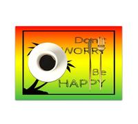 DASNK Table Mats Set of 4 Woven Vinyl Place Mats for Dinner Table Washable & Durable Indoor/Outdoor Use Table Accessories,Rasta, Quote About Music From Iconic Singer Palm Trees Ombre Decorati,12x18in