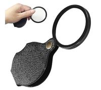 DASNTERED 20X Pocket Magnifier, Rotating Folding HD Mini Portable for Reading Student Pocket Magnifier(Black)