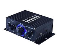 DASNTERED Power Amplifier, AK170 Amplifier, DC12V HiFi Music Receiver for Home Car, Mini 2 Channel HiFi Super Bass Subwoofer with AUX/USB Input, Speaker/Earphone Output