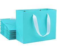 Dasofine Teal Gift Bags 20pcs, 8.7" × 3.9" × 7.1" Light Blue Gift bags Paper Bag with Handle Medium Size, Sturdy Kraft Paper Favor Bags, Gift Wrap Bags for Party, Wedding, Baby Shower