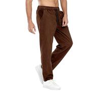 DASONLUE Corduroy Men's Tracksuit Bottoms Elastic Waistband Jogging Bottoms Thin Plain Cargo Trousers Relaxed Fit Training Trousers Vintage Outdoor Trousers Sweatpants, coffee, XL
