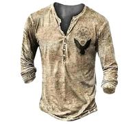 DASONLUE T-Shirts for Men V-Neck Viking Motif Print Sweatshirt Medieval Runes Print Men's Jumper Thin Sweatshirt Long Sleeve Breathable Sportswear