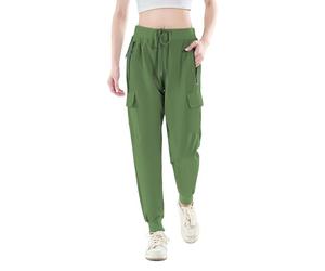 Daspkuwy Cargo Trousers Women Sport Training Stretch Jogging Bottoms for Women Activewear Superdry Cool Ladies Work Trousers Sage Green L(Size 14-16)