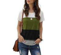 Daspkuwy Ladies Tops Short Sleeve Knitted Women Tshirts to Wear with Leggings Elegant Tunic Pullovers Popular Summer Green Tshirt Womens Size 22-24